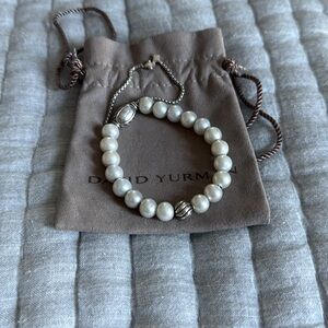 Authentic David Yurman Pearl and Silver Bracelet